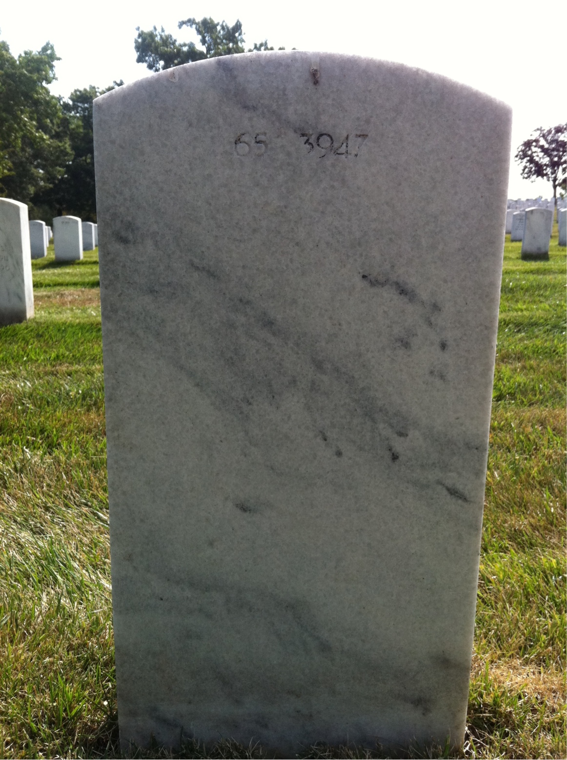 Back of headstone — George Blake