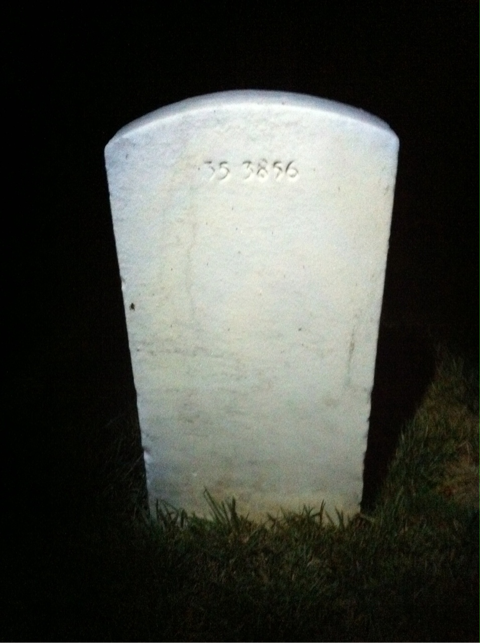 Back of headstone — William Edward Thomas