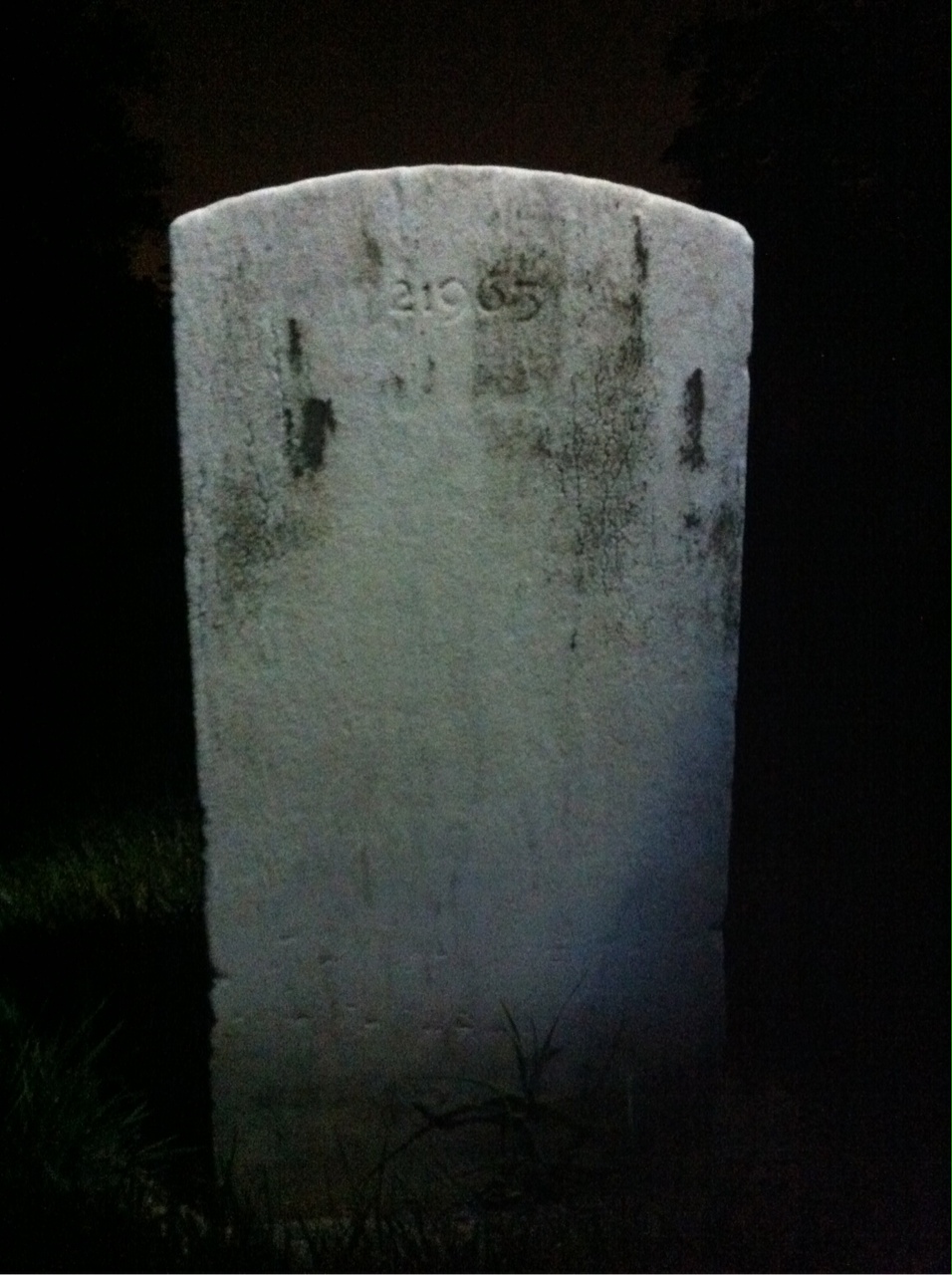 Back of headstone — William Ball