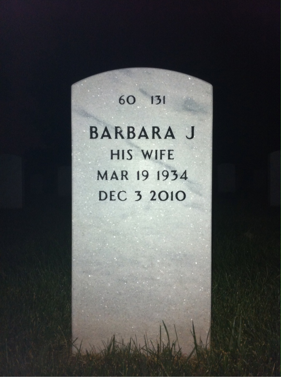 Back of headstone — James Gracyalny