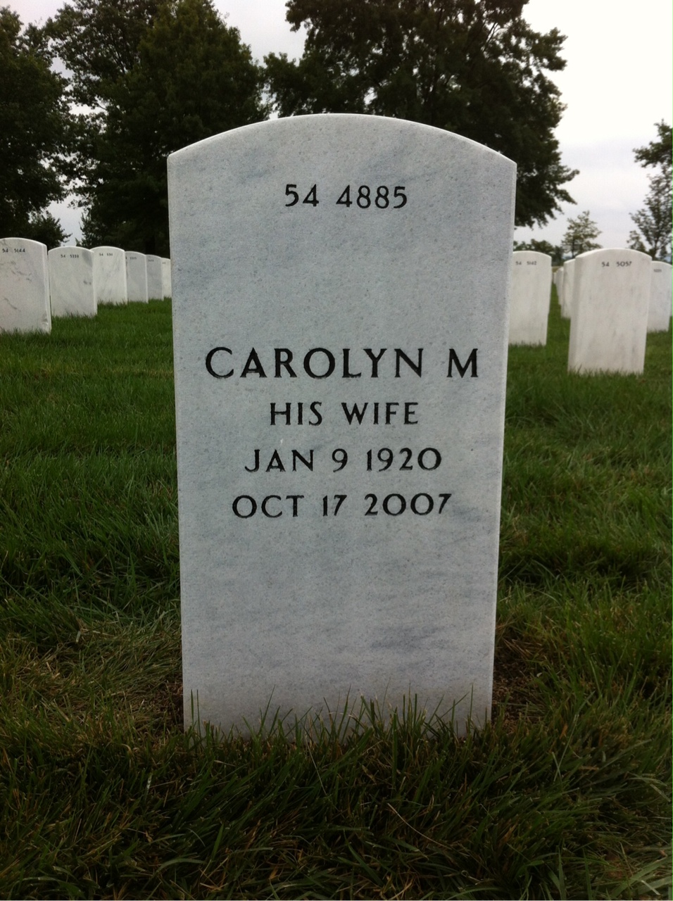 Back of headstone — Charles Wilbur