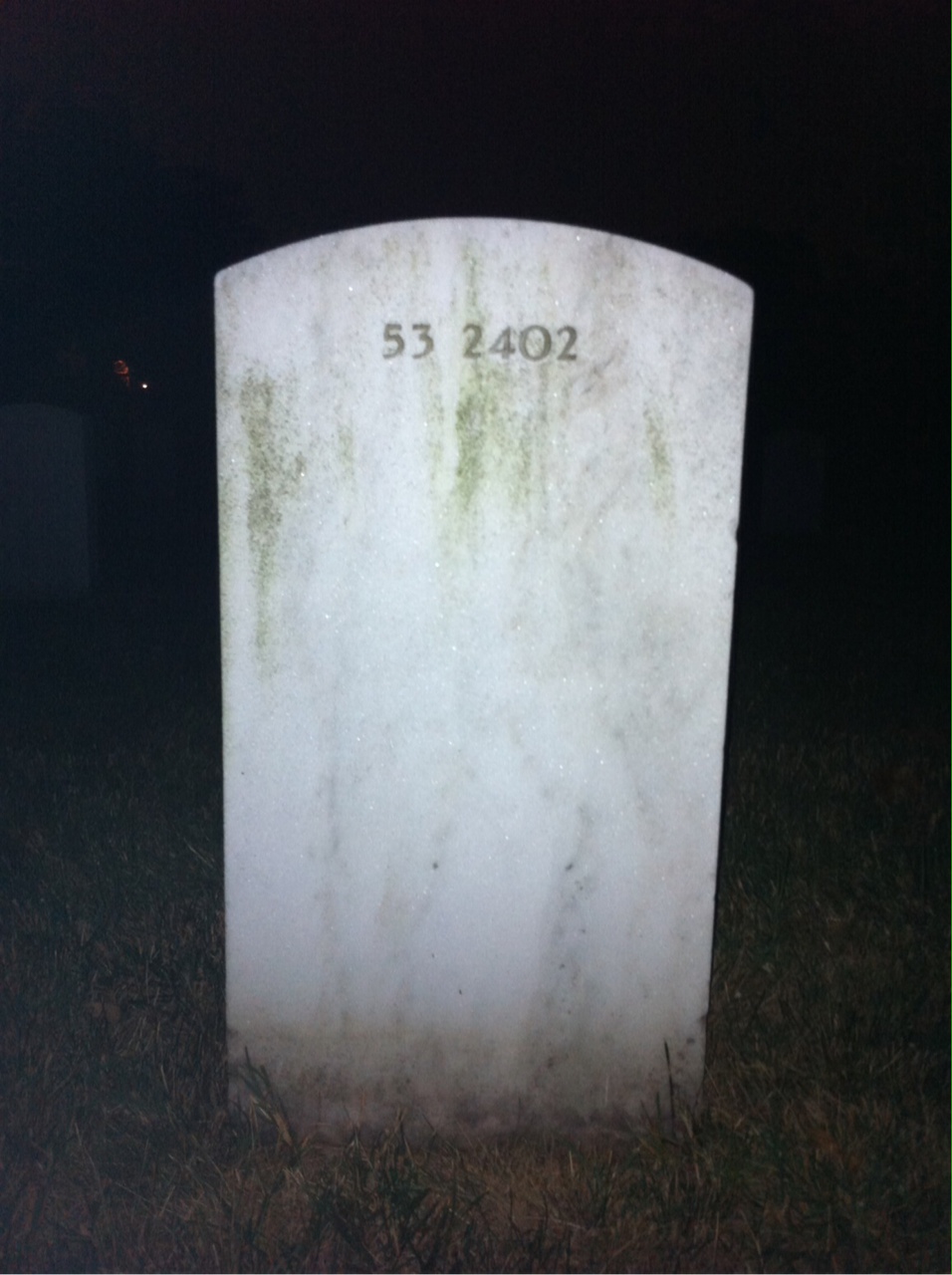 Back of headstone — David Mimnaugh