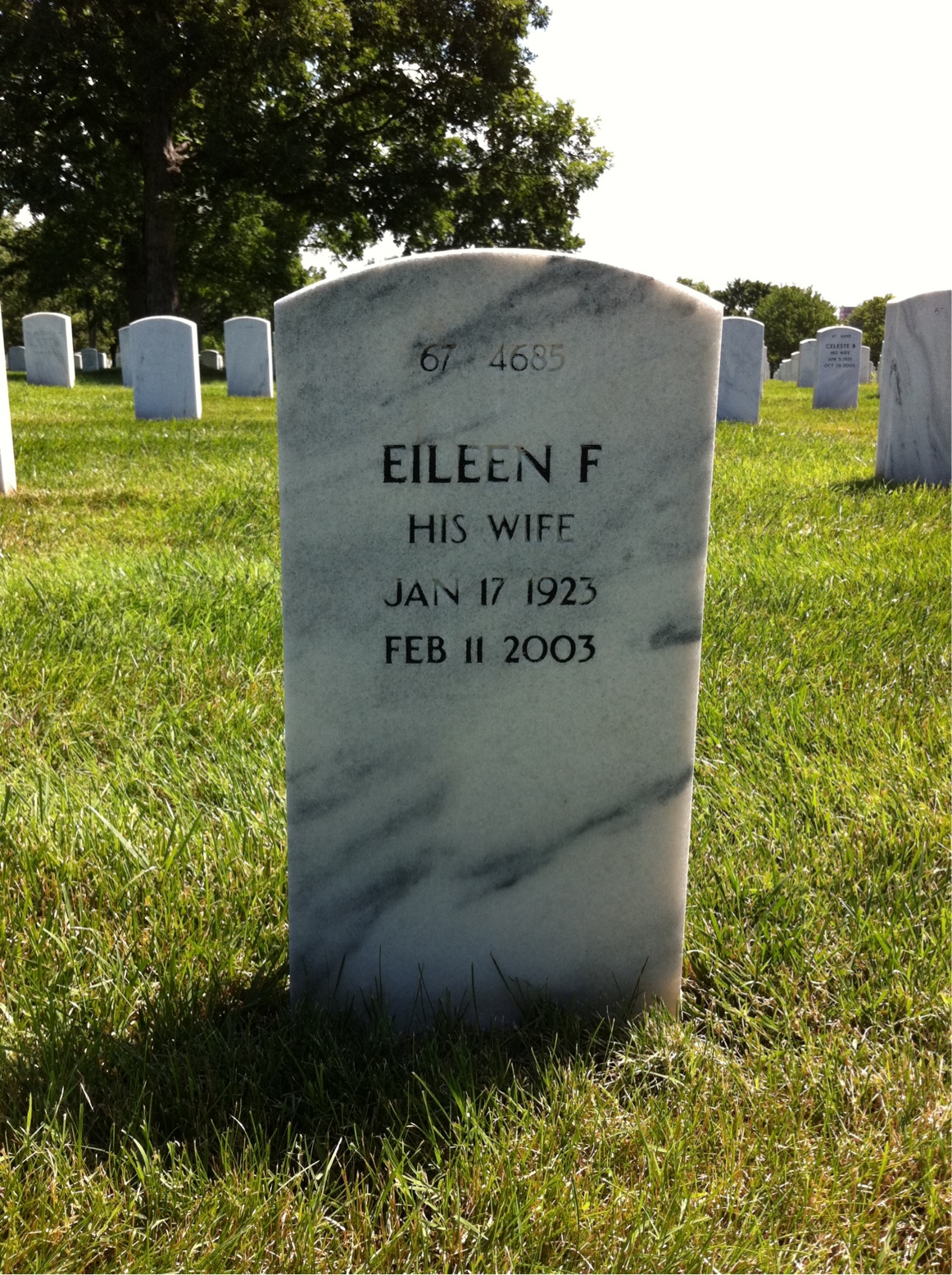Back of headstone — Francis Moore