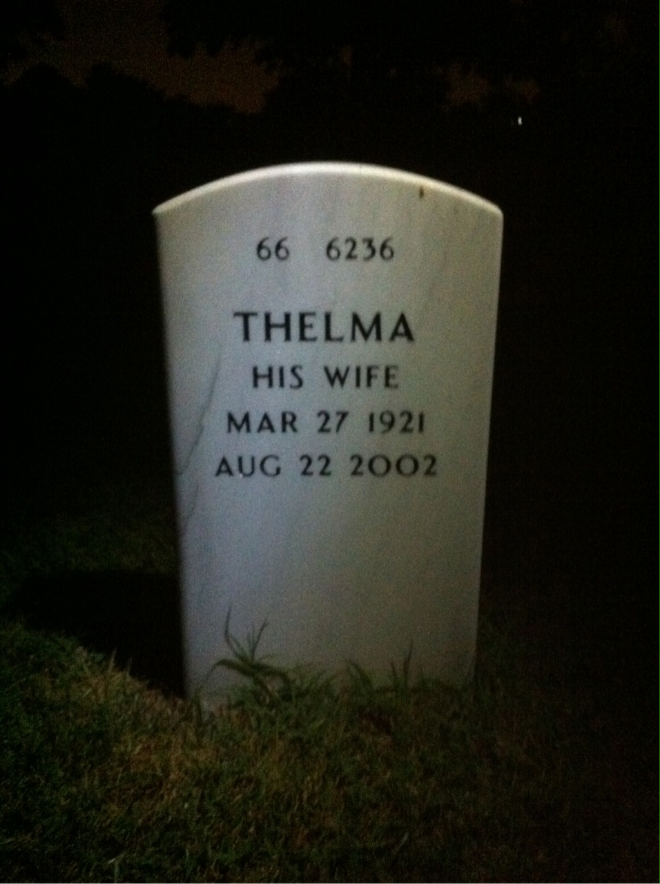 Back of headstone — Jesse Hartley