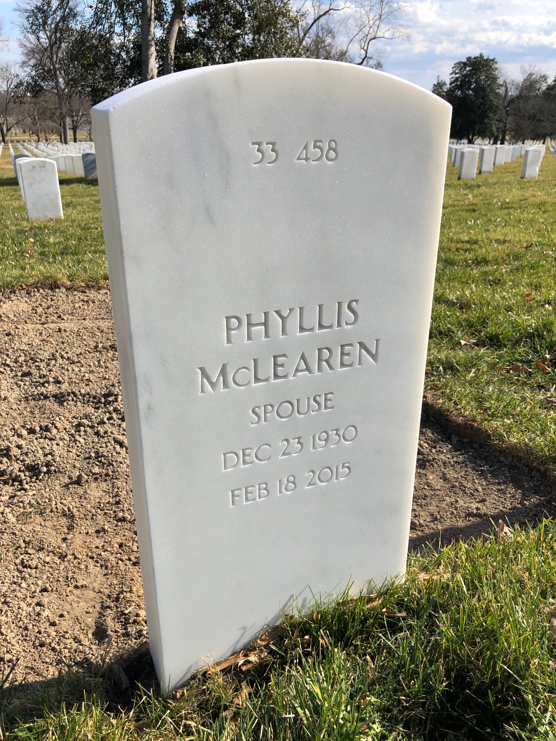 Back of headstone — William F Colleary