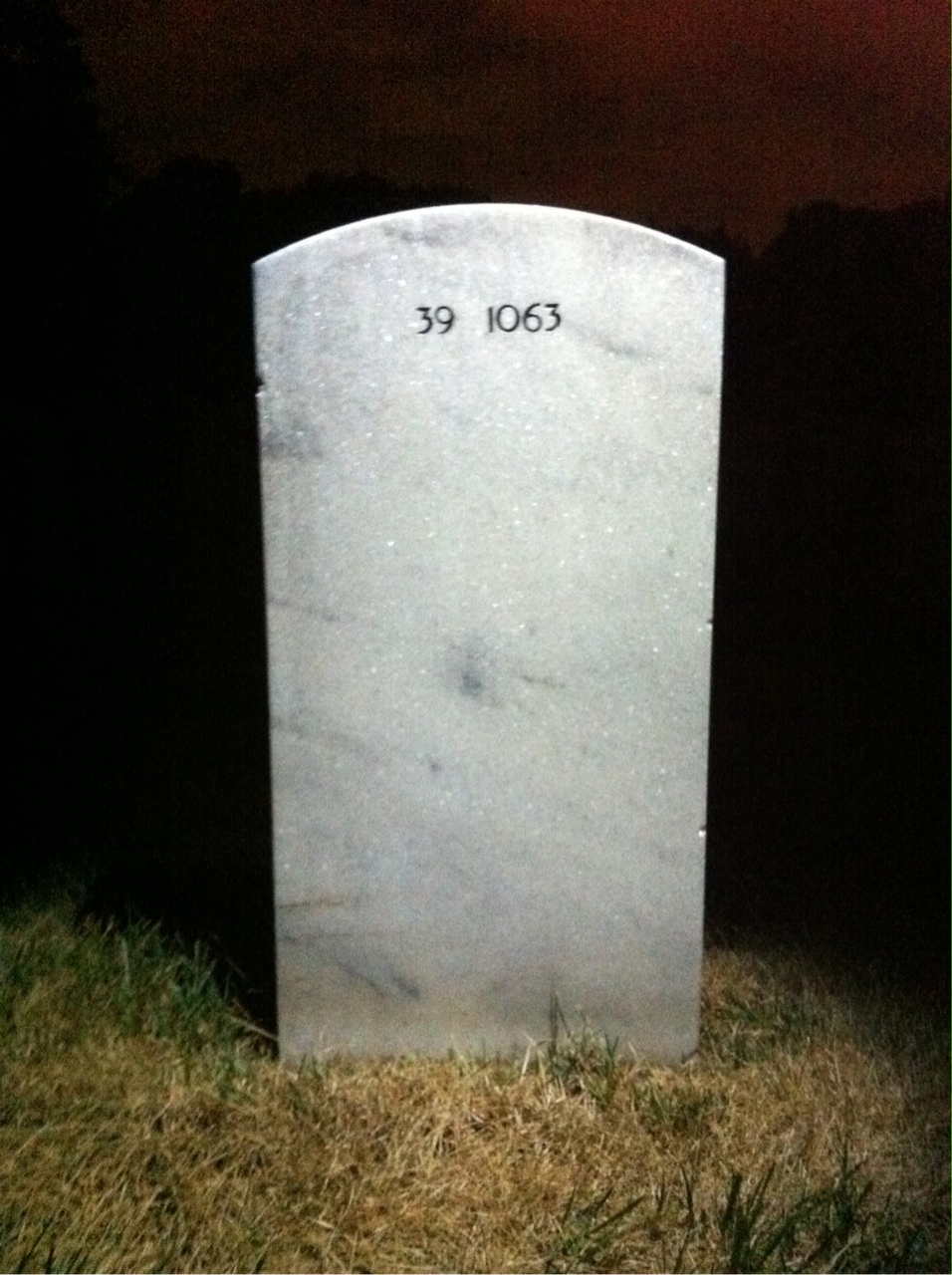 Back of headstone — James Cunningham