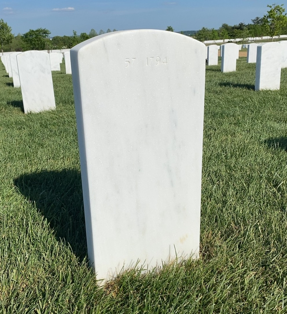 Back of headstone — Thomas Robert Connors