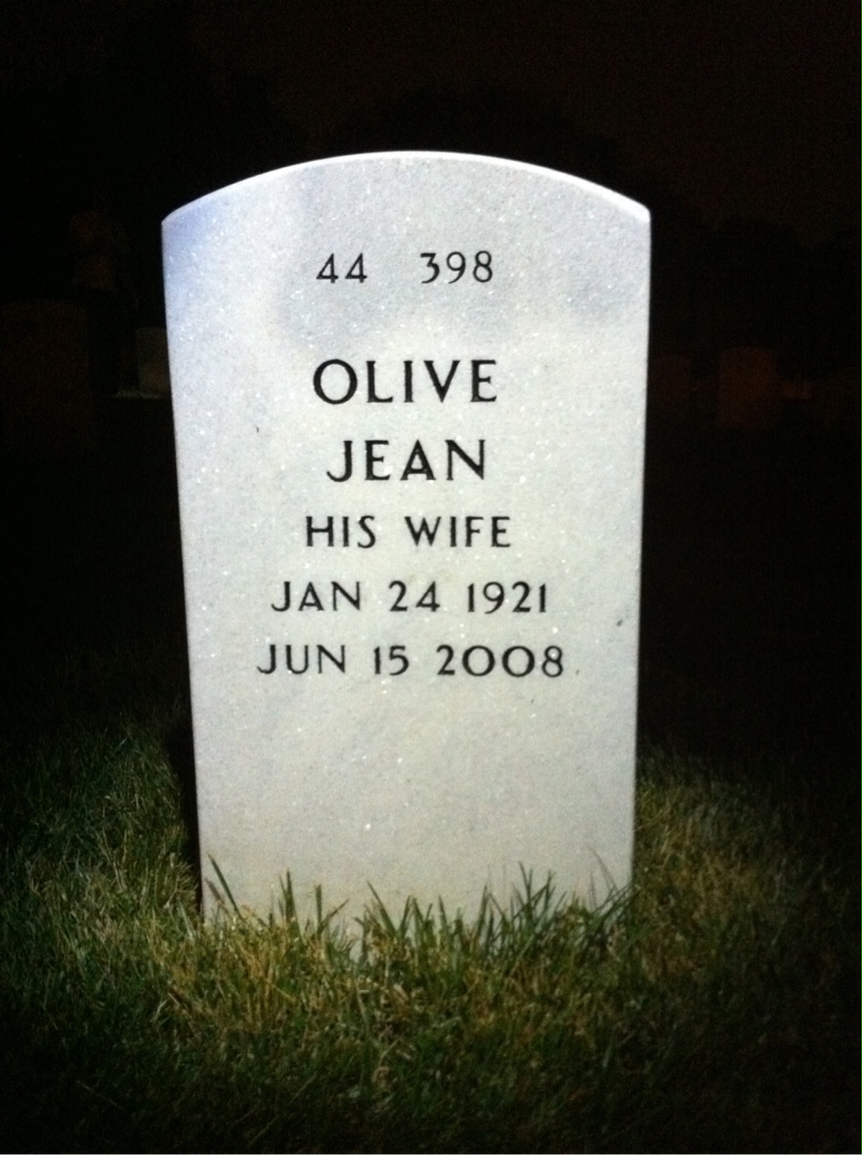 Back of headstone — Flory Scorzafava