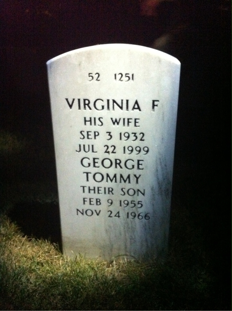 Back of headstone — James Mohler