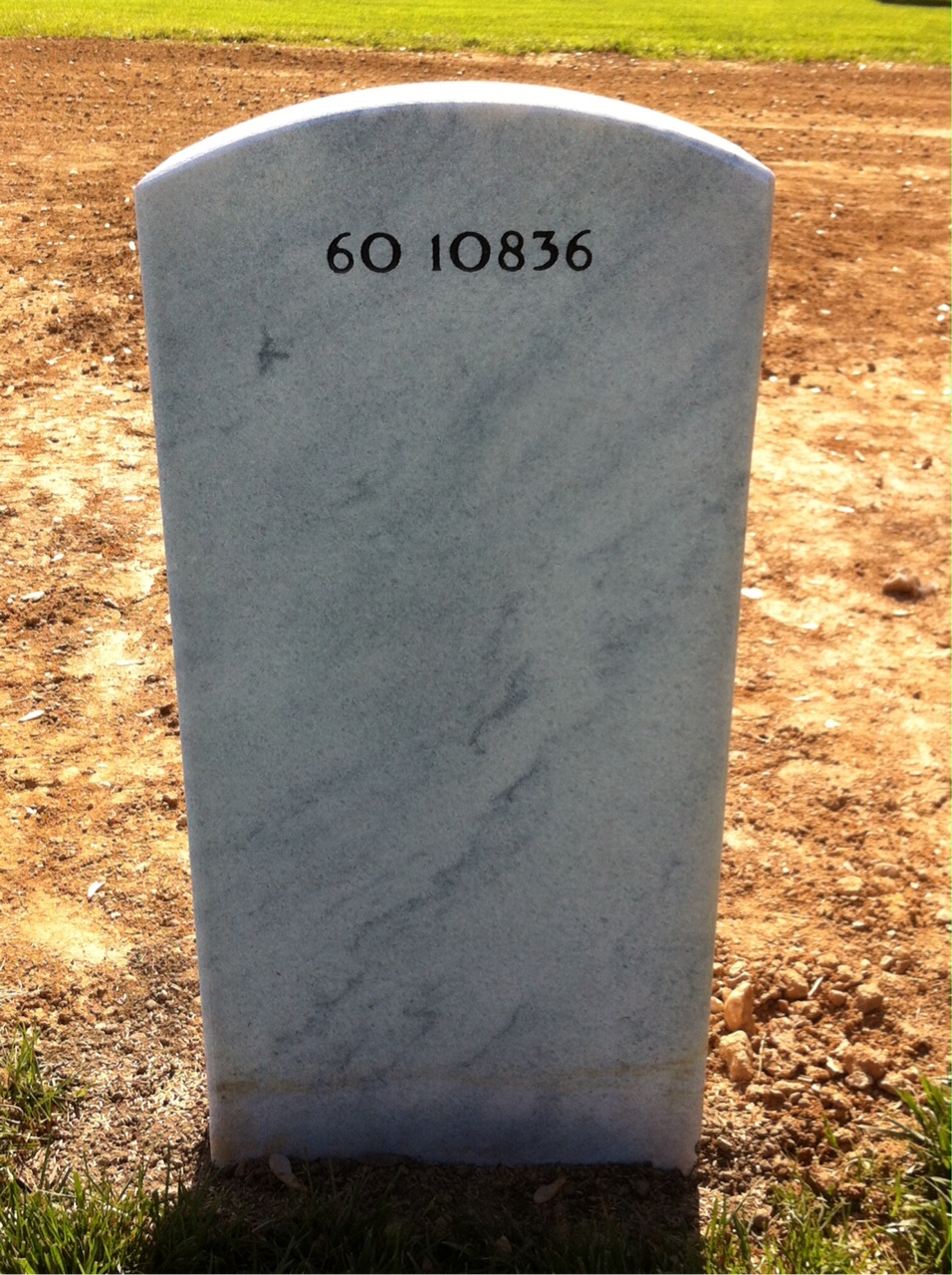 Back of headstone — Justin Neal Merritt