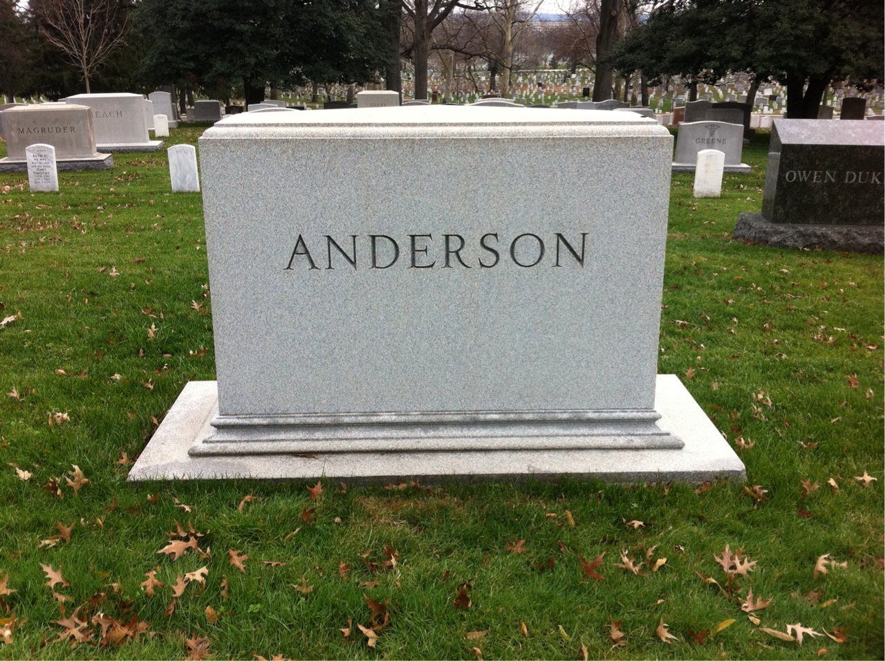 Back of headstone — Amelie Anderson