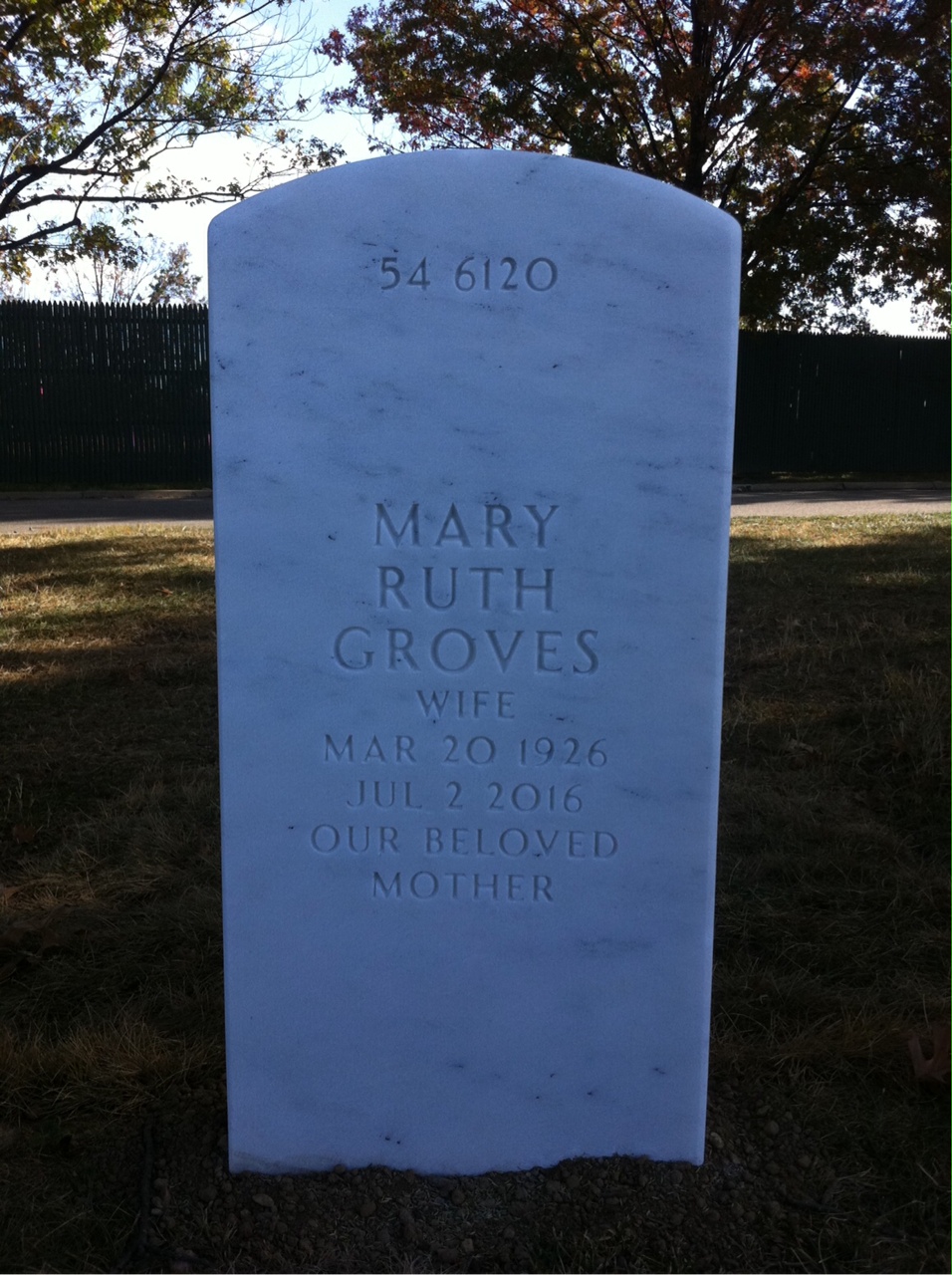 Back of headstone — Austin Low
