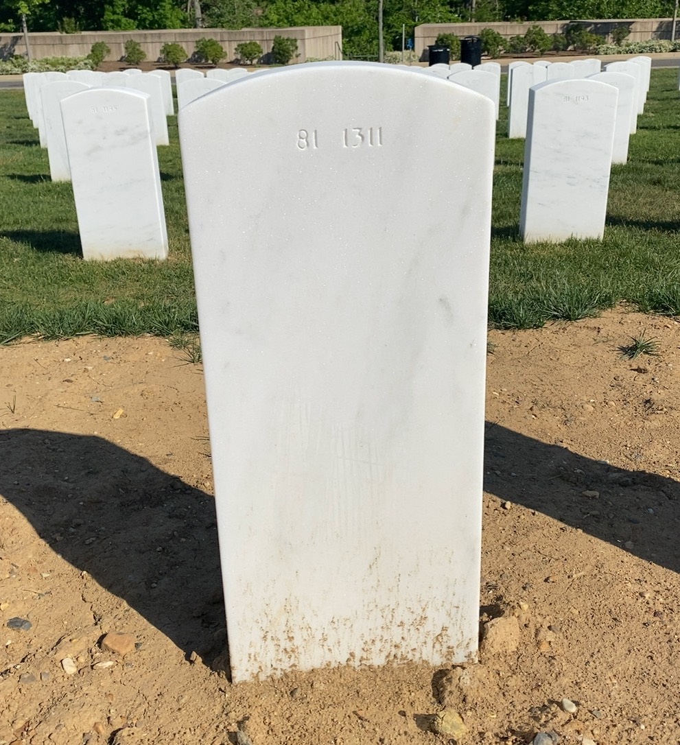 Back of headstone — Charles Mitchell