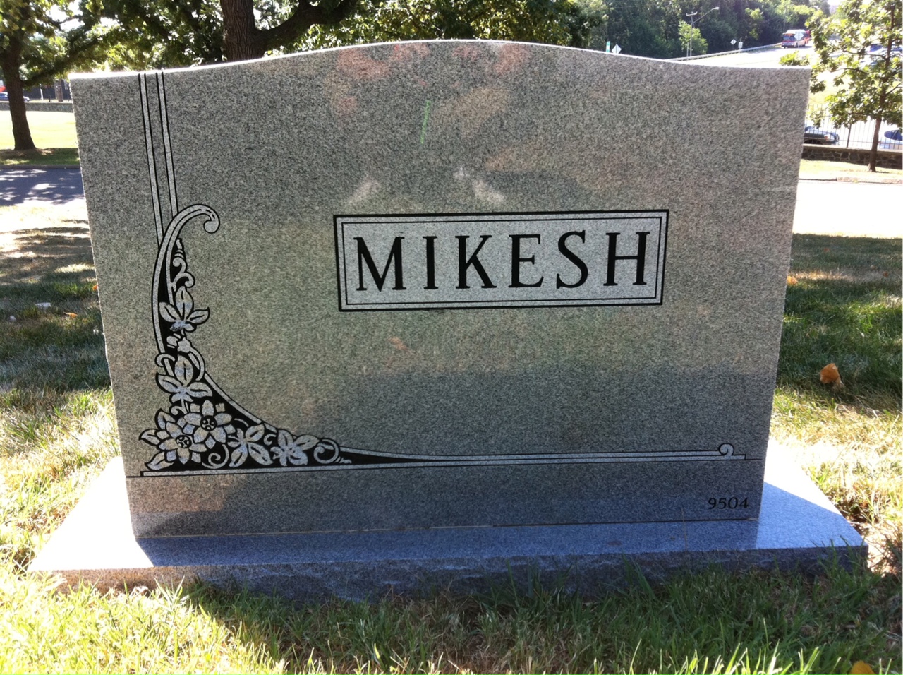 Back of headstone — Robert Mikesh