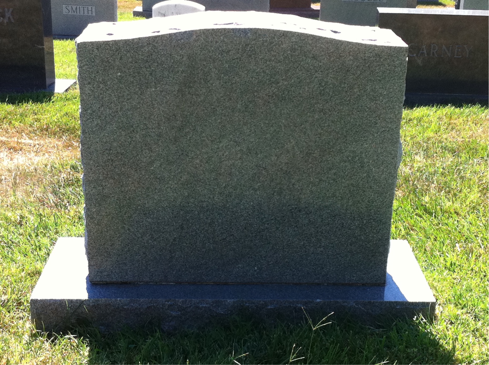 Back of headstone — Anthony Kennedy