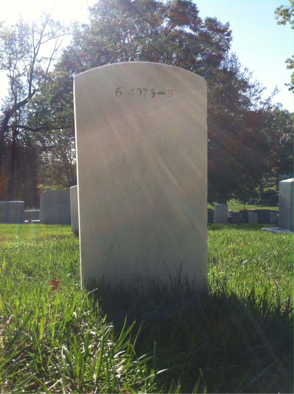 Back of headstone — Joseph Thomas