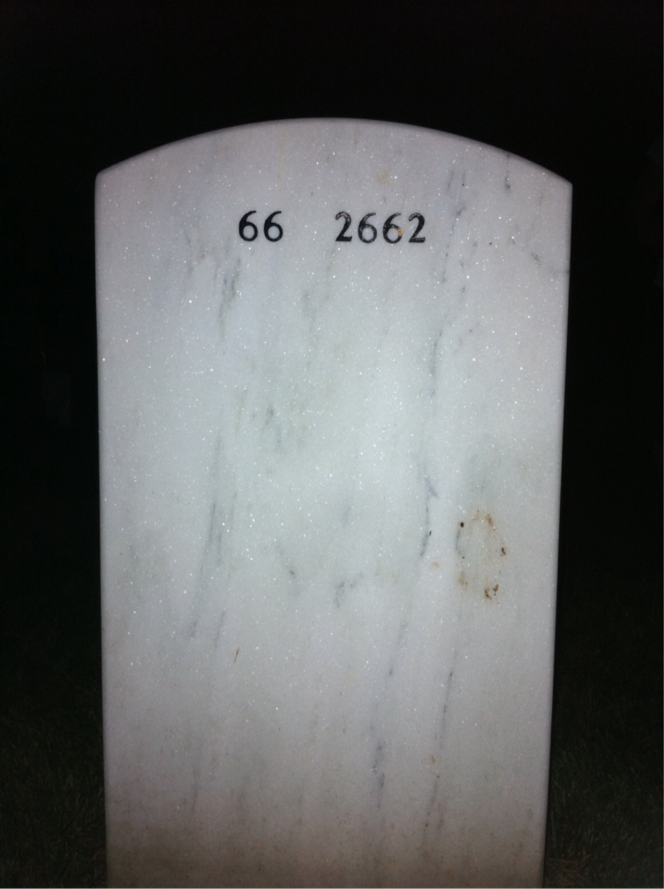 Back of headstone — James Yates
