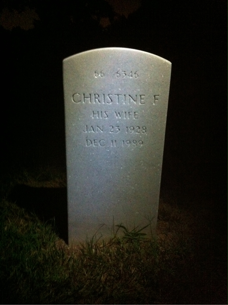Back of headstone — Karl Gebhard