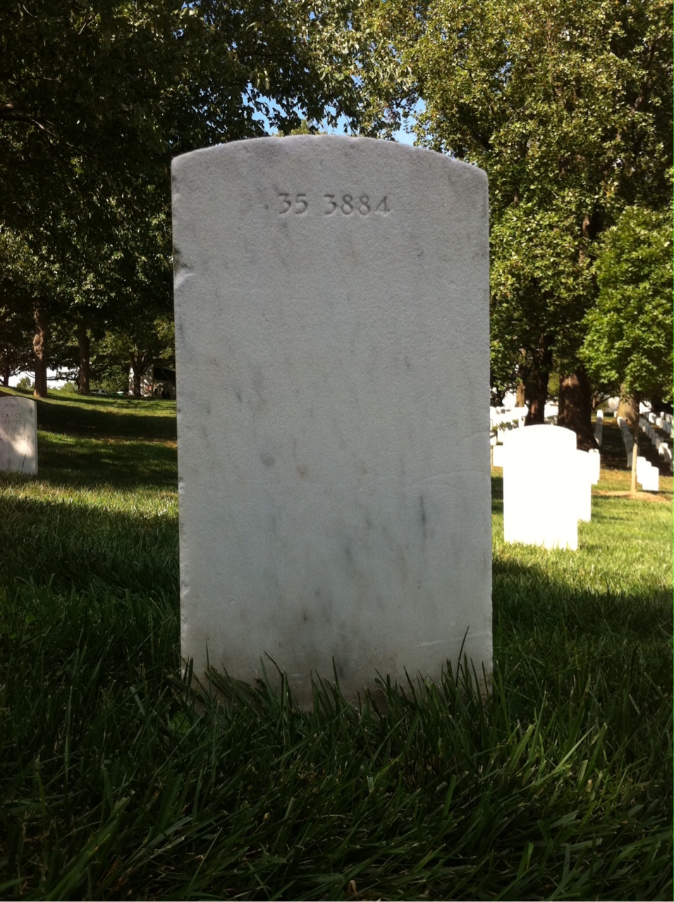 Back of headstone — William Honnor Groesbeck