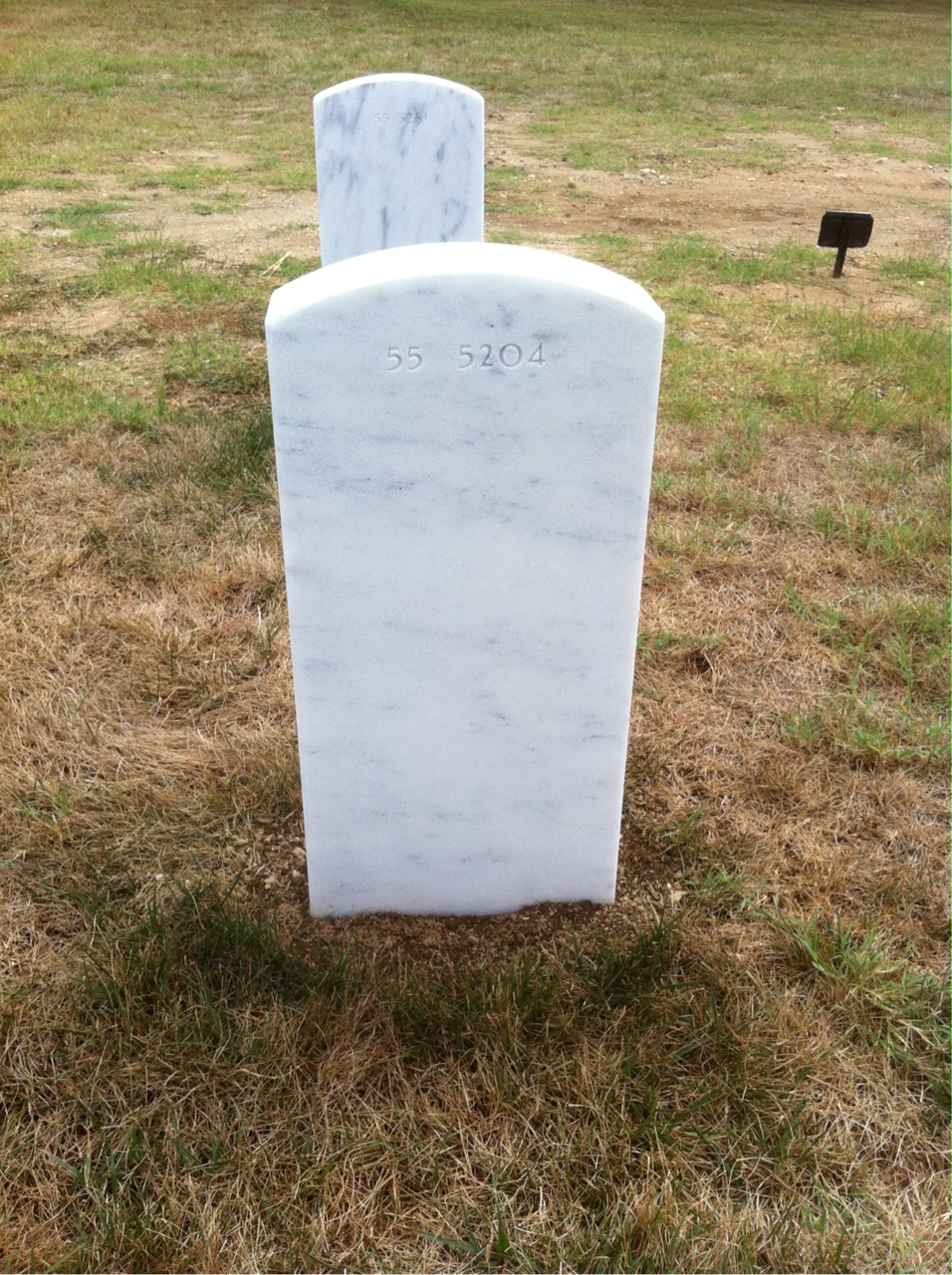 Back of headstone — Donald Arthur Wolfe