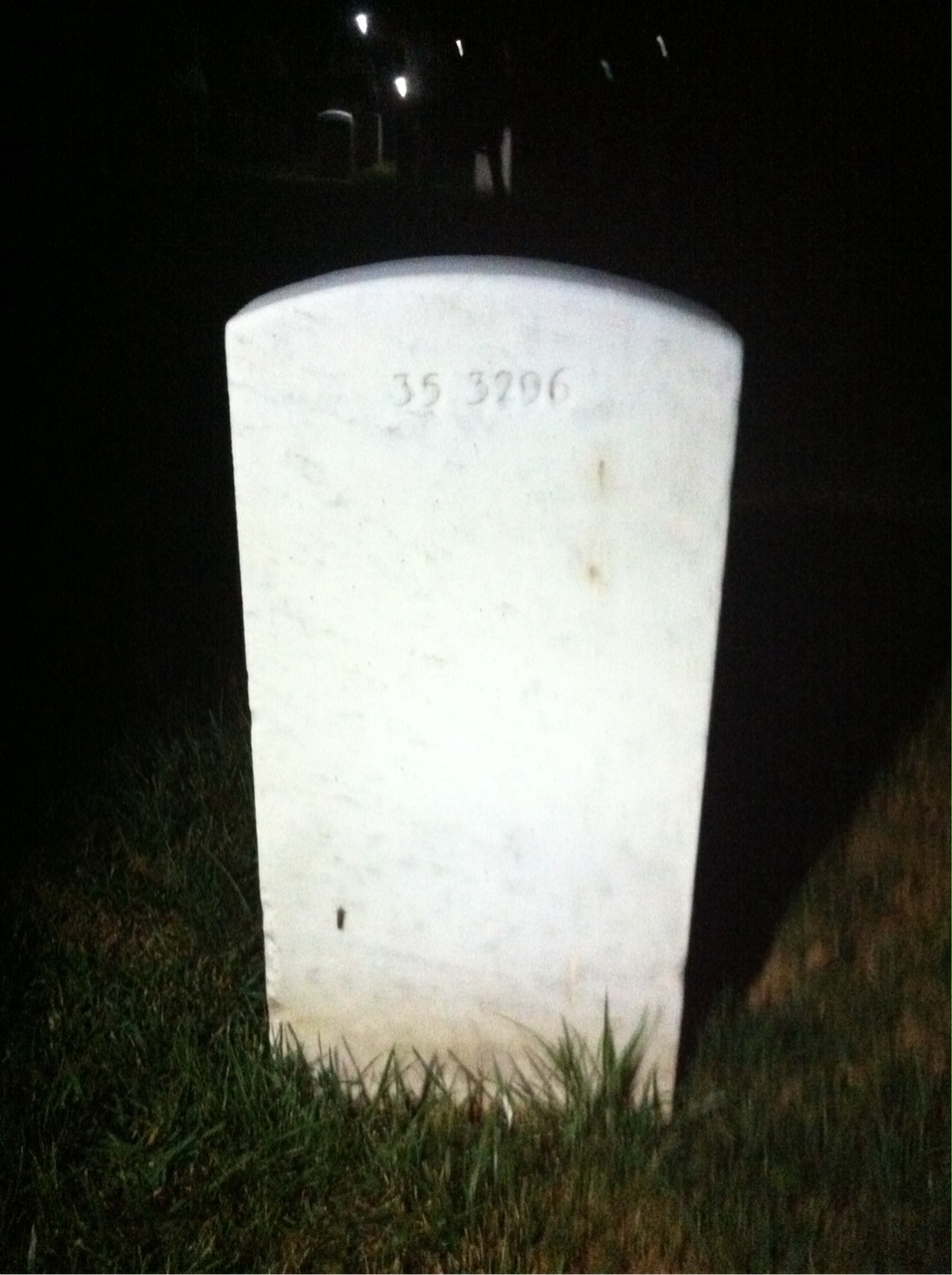 Back of headstone — Charles Baker