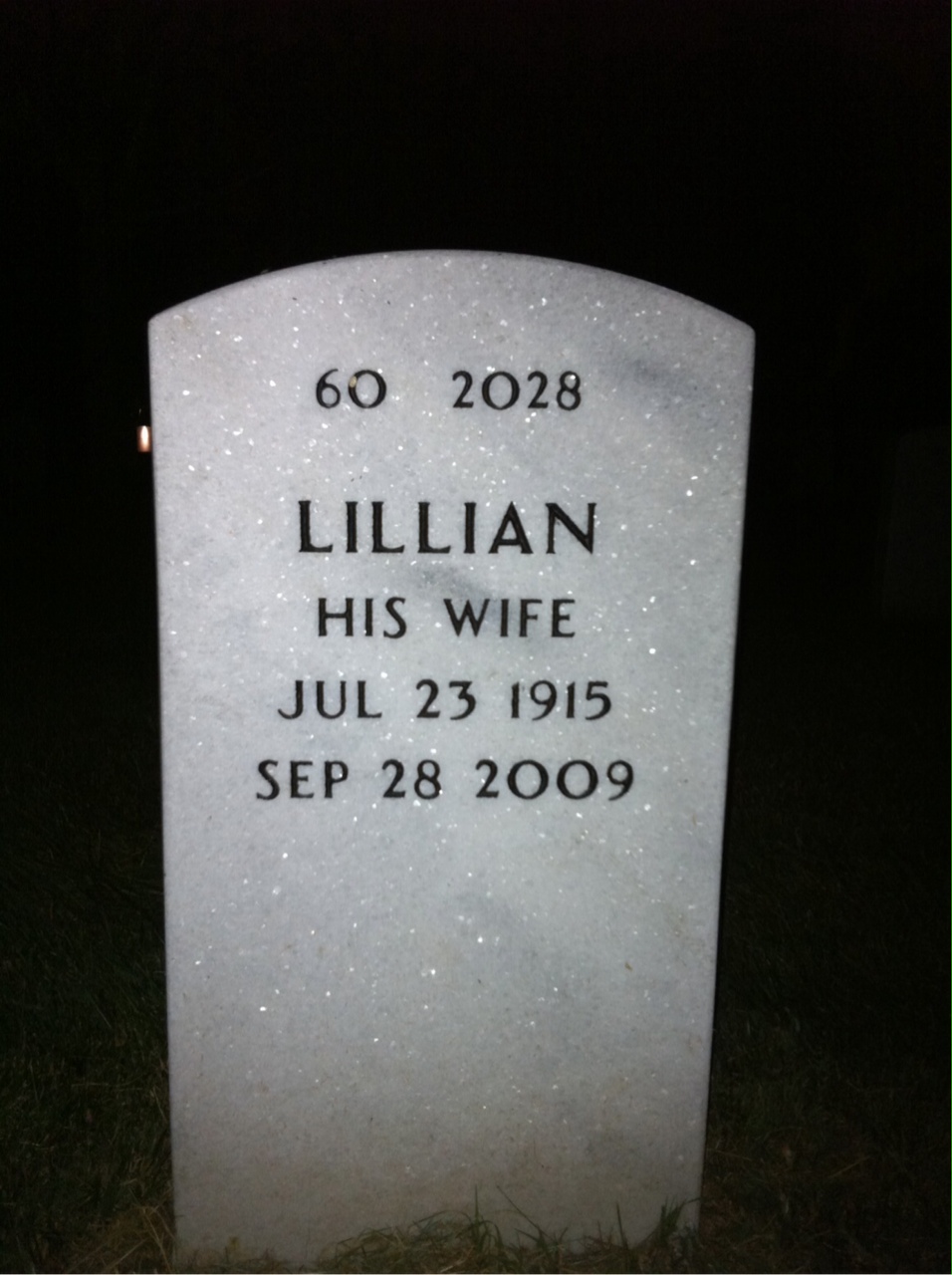 Back of headstone — Doyle Sands