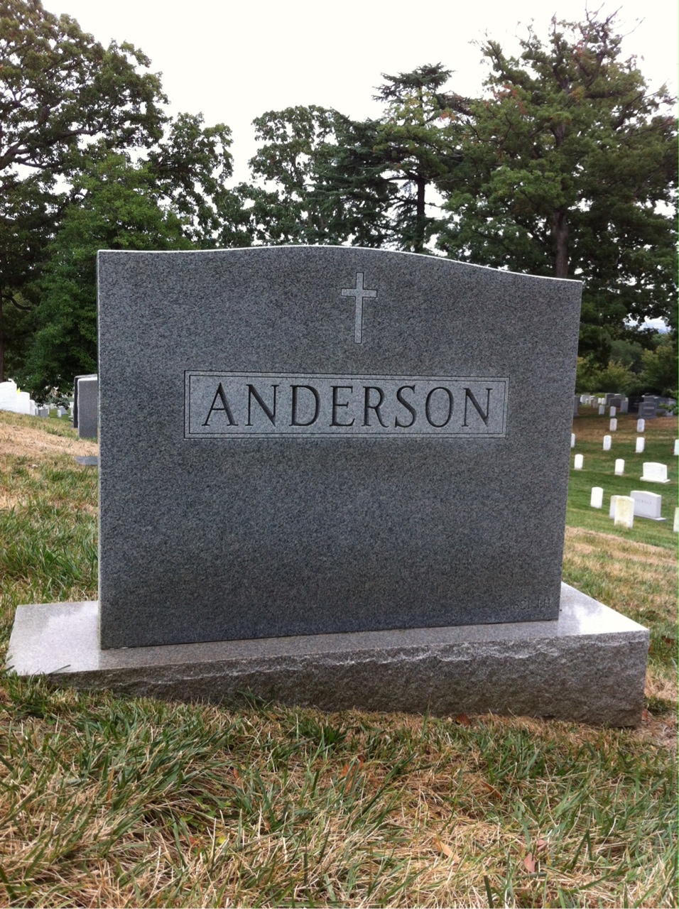 Back of headstone — Ralph Anderson