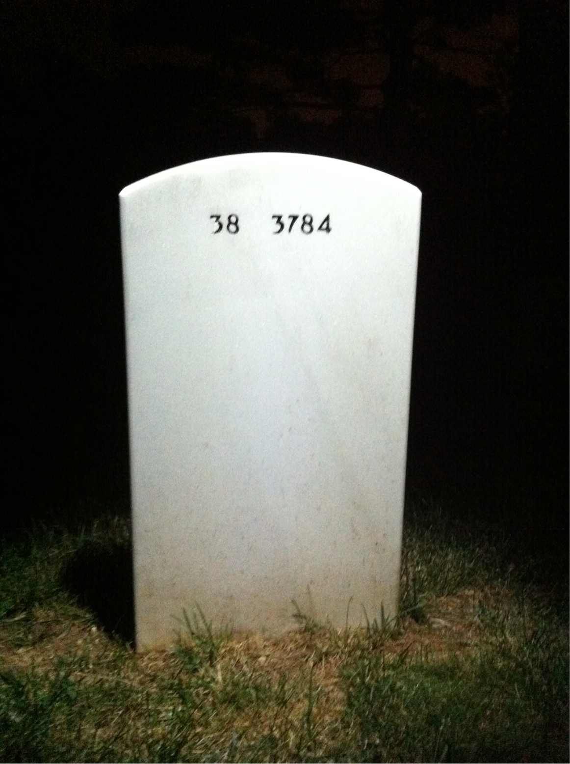 Back of headstone — John Baker