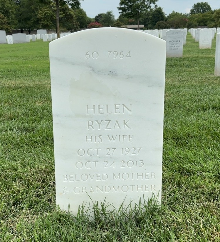 Back of headstone — Harley Black