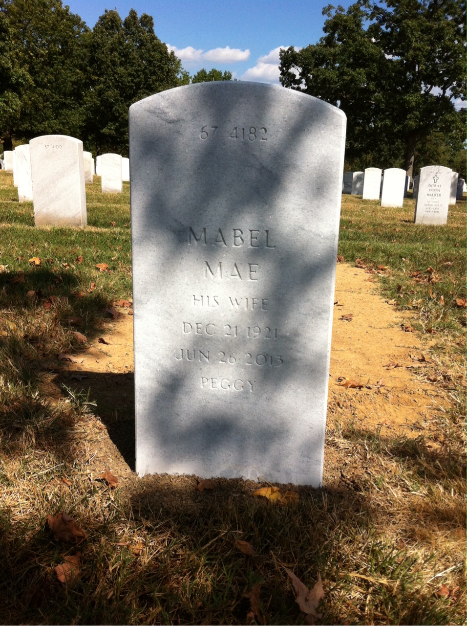 Back of headstone — Charles Menges