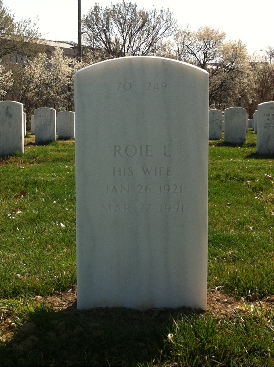 Back of headstone — Thomas Richard Buonfigli
