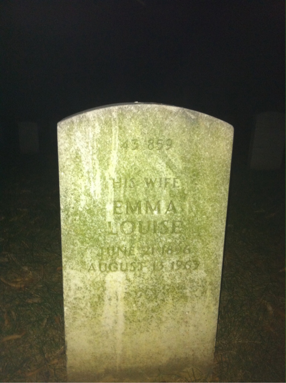 Back of headstone — Wilbur Mc Cullen