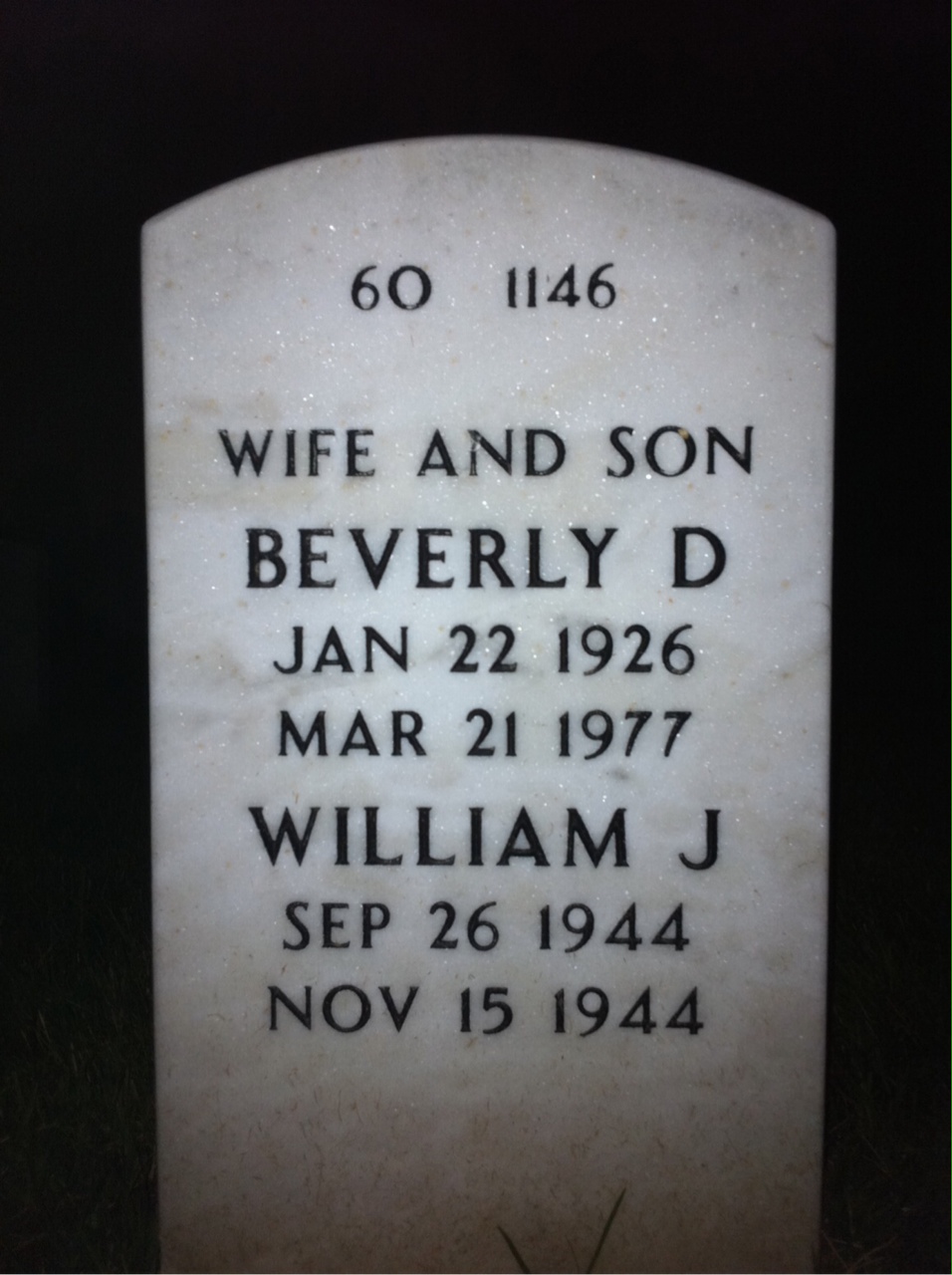 Back of headstone — Joseph Secl