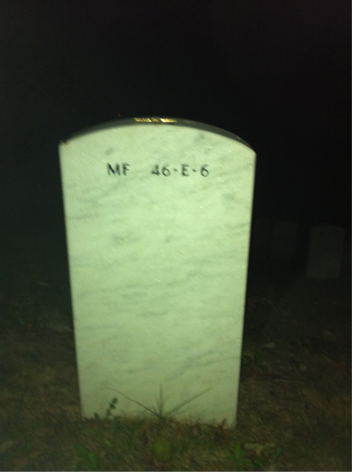 Back of headstone — James Chaffin
