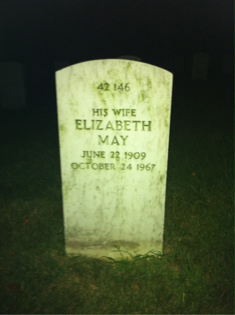 Back of headstone — Alfred Beckwith