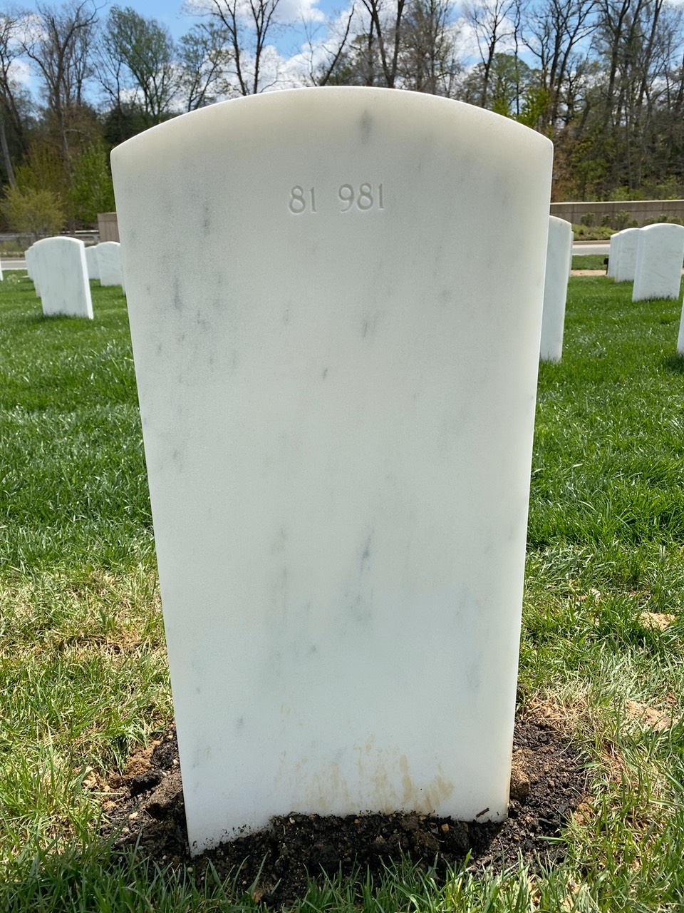 Back of headstone — Walton H Robinson