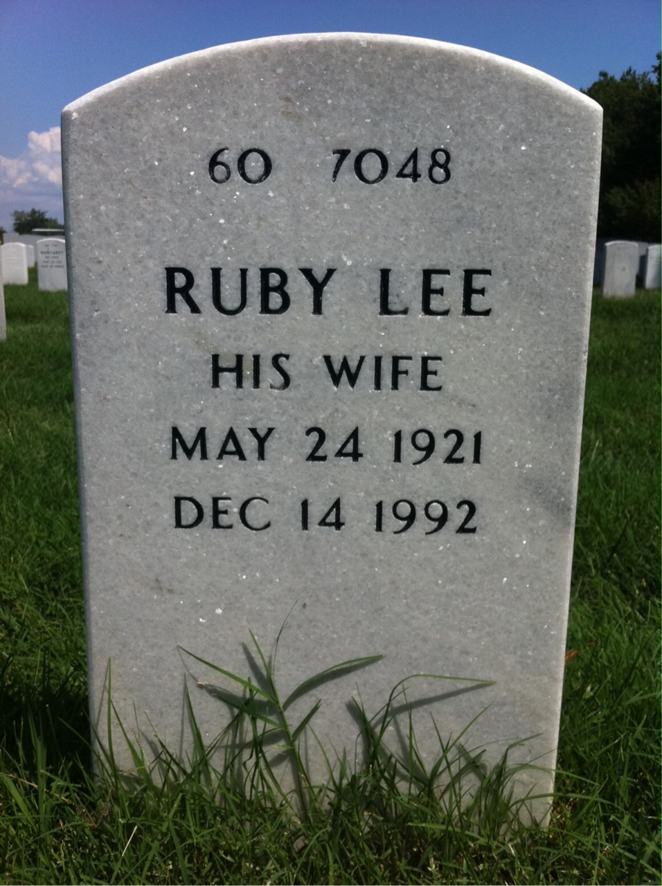 Back of headstone — Walter Smith