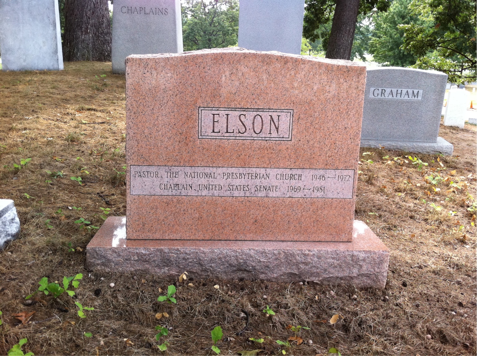 Back of headstone — Edward Elson