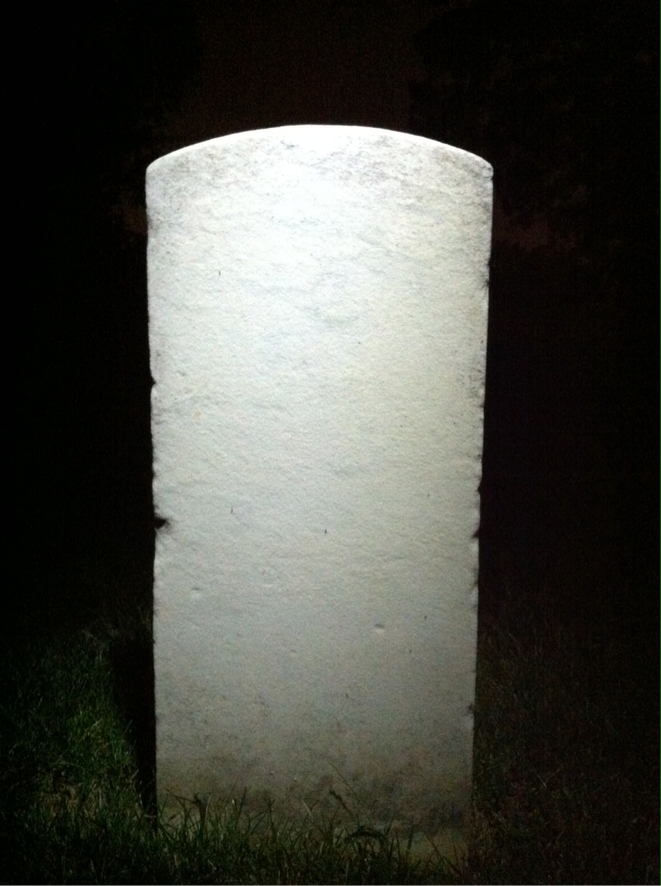 Back of headstone — George Adams