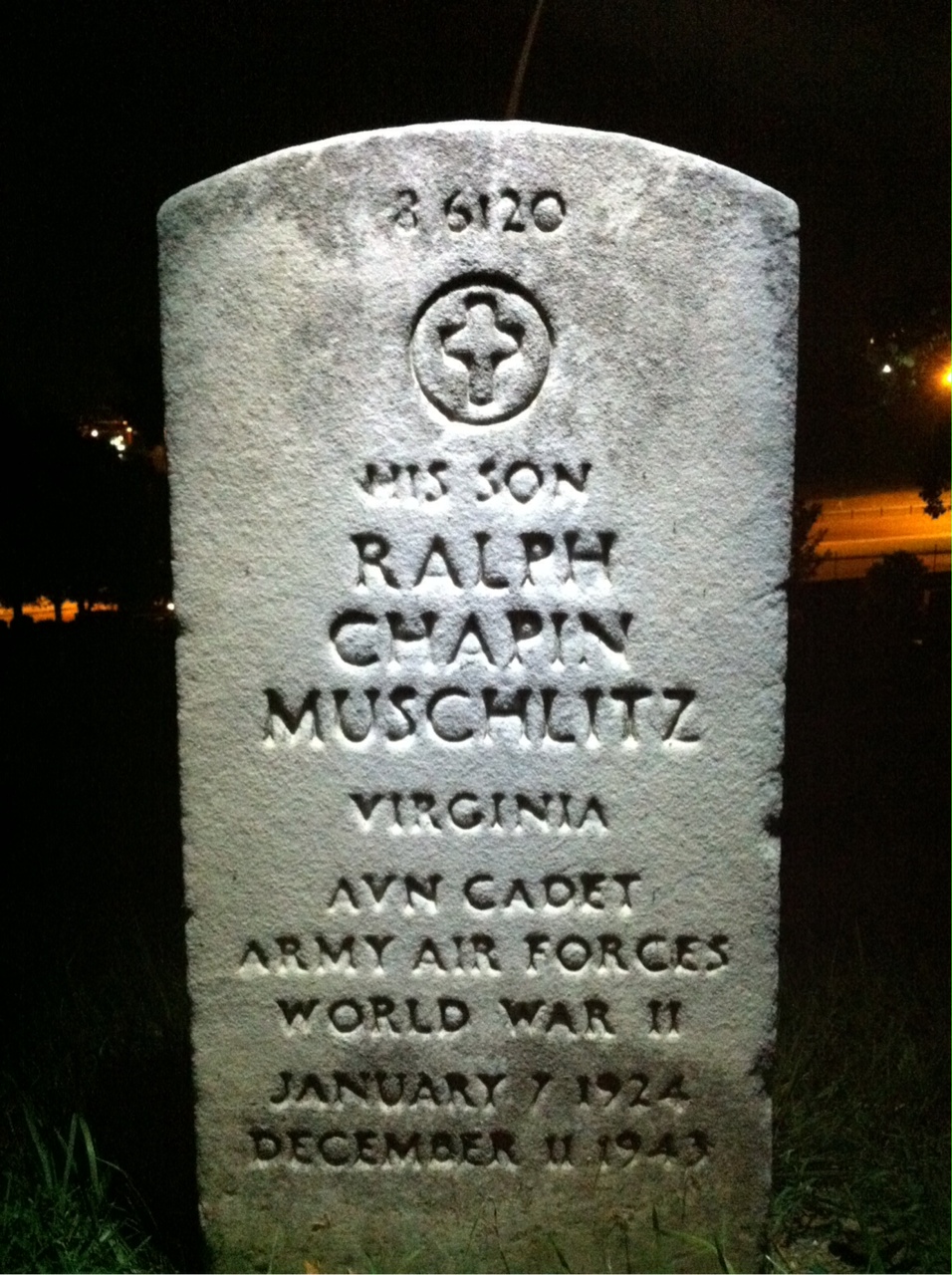 Back of headstone — Reuben Muschlitz