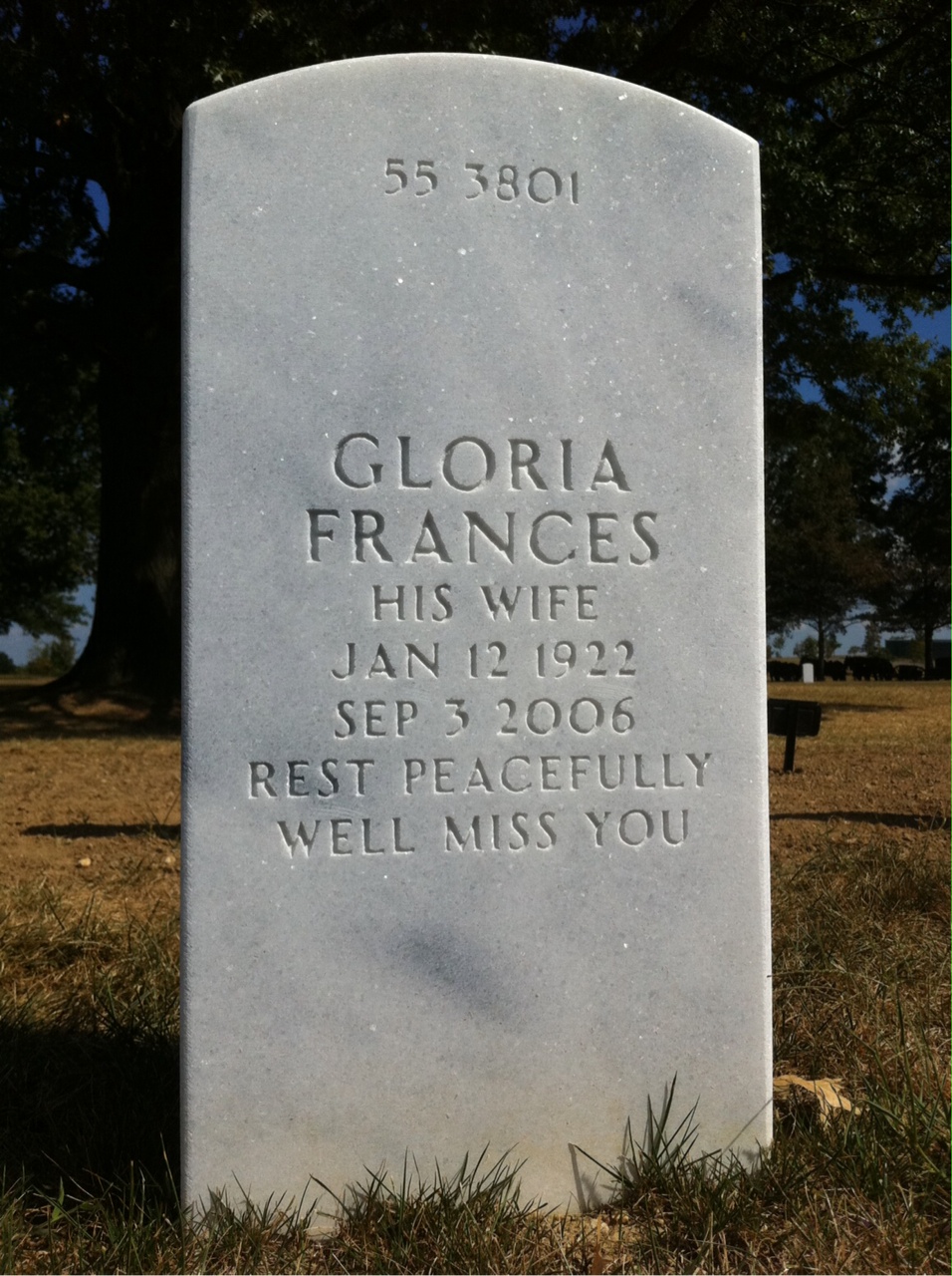 Back of headstone — Thomas Michael Driscoll