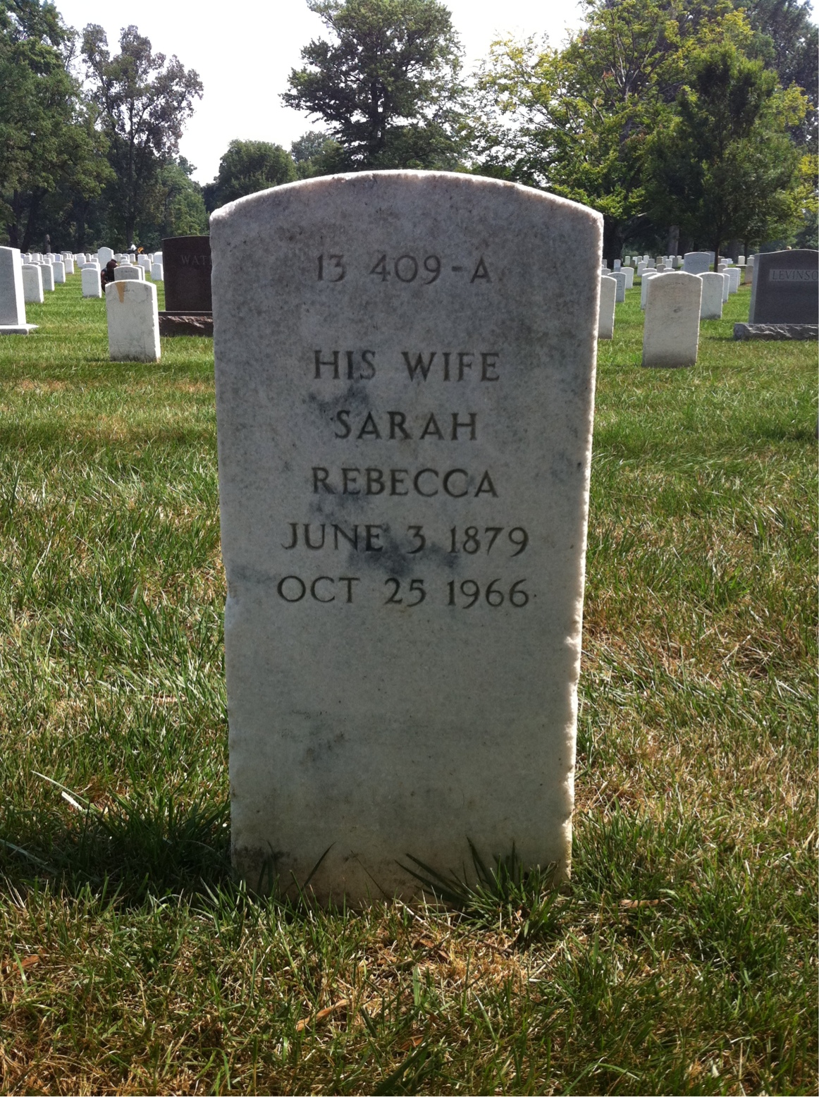 Back of headstone — John Allen