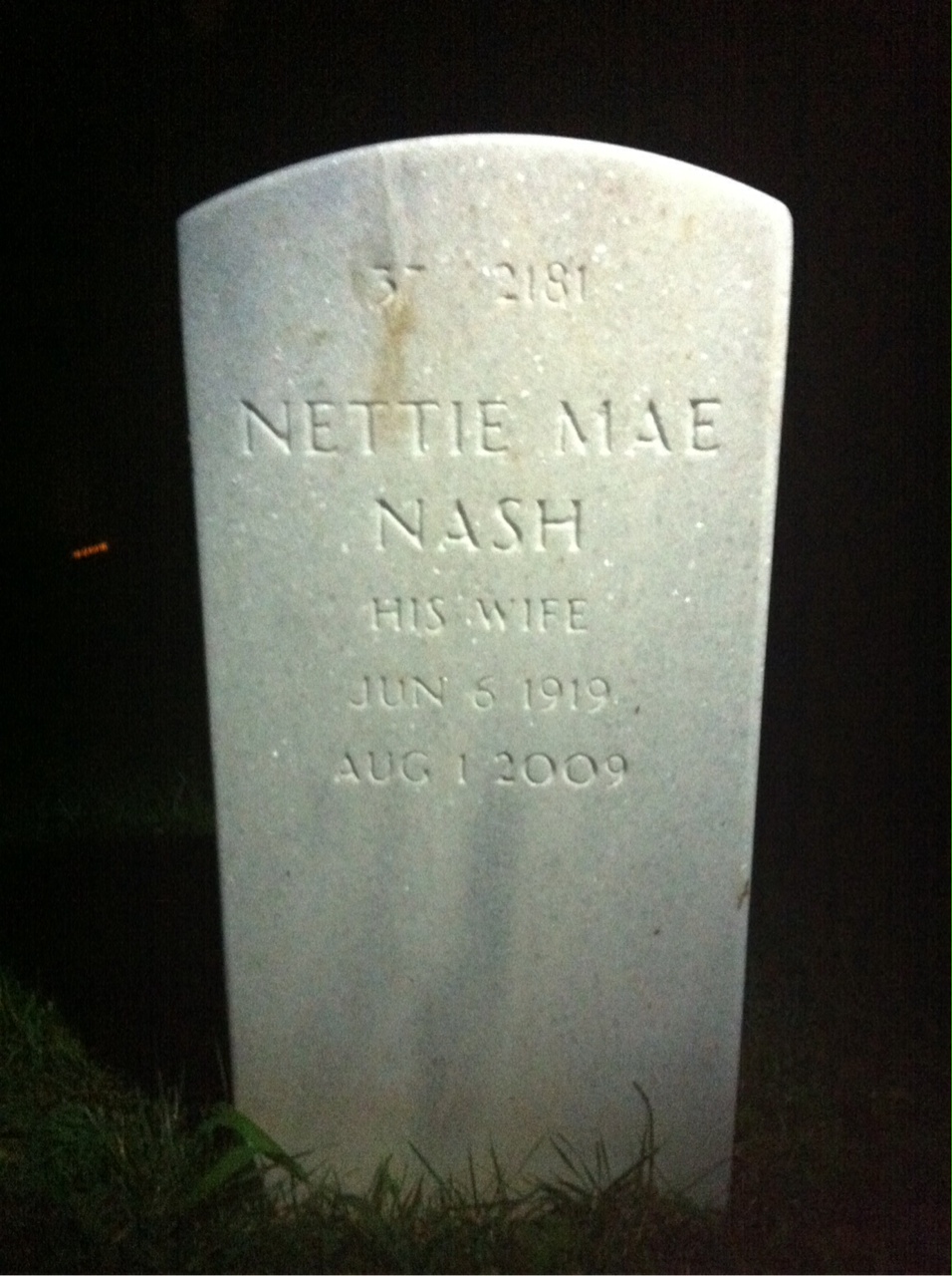 Back of headstone — Isaac Banks