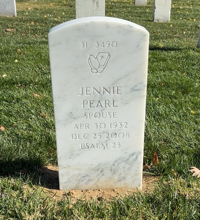 Back of headstone — Willie Gray Barnes