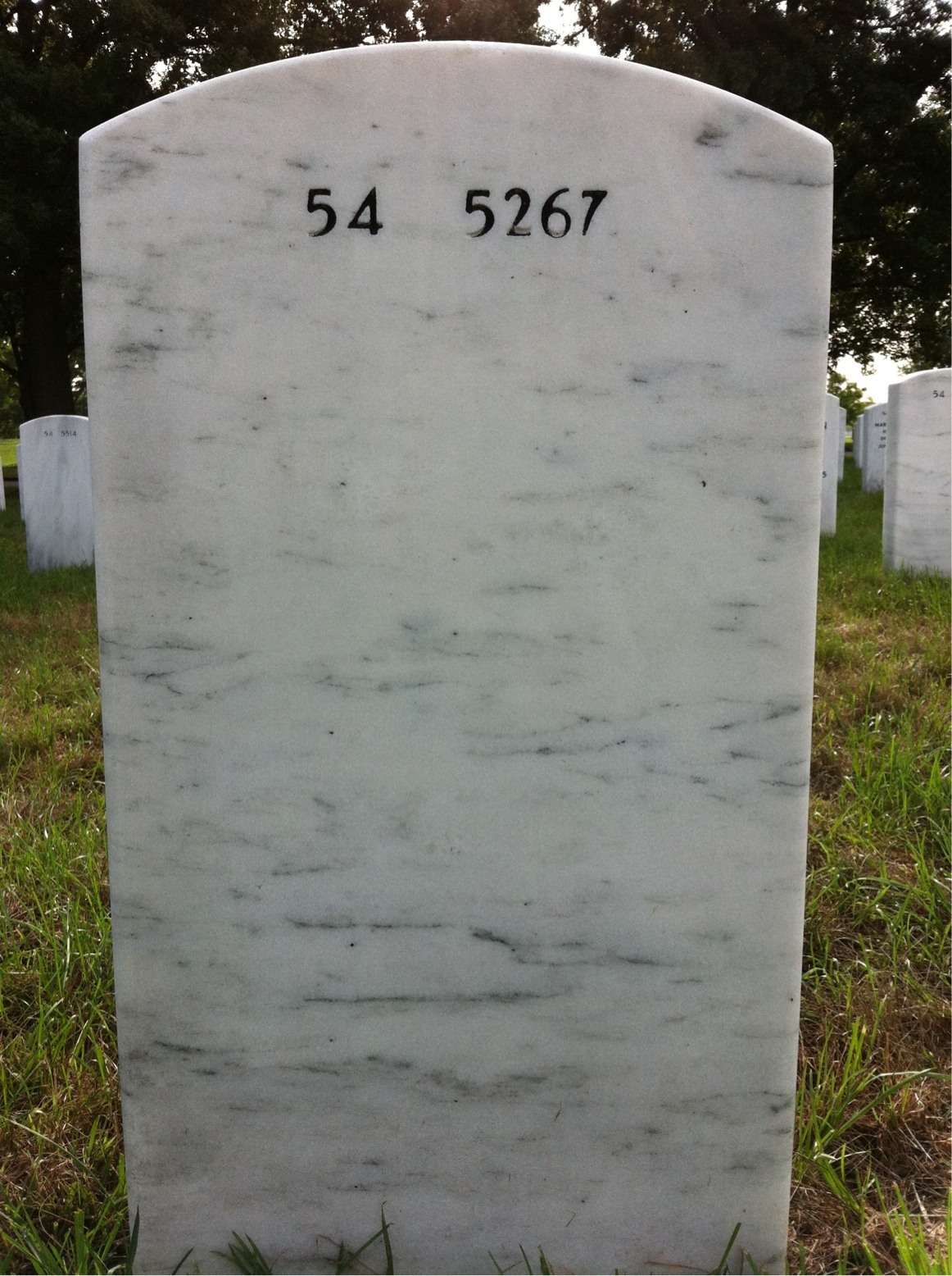 Back of headstone — Billy Ginther