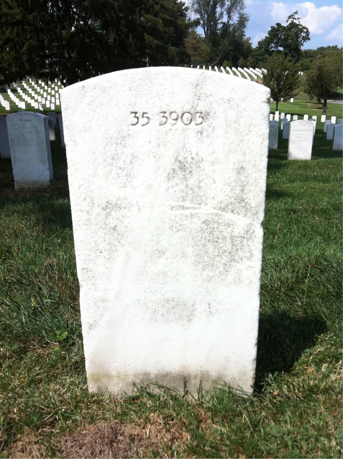 Back of headstone — Walter Blake