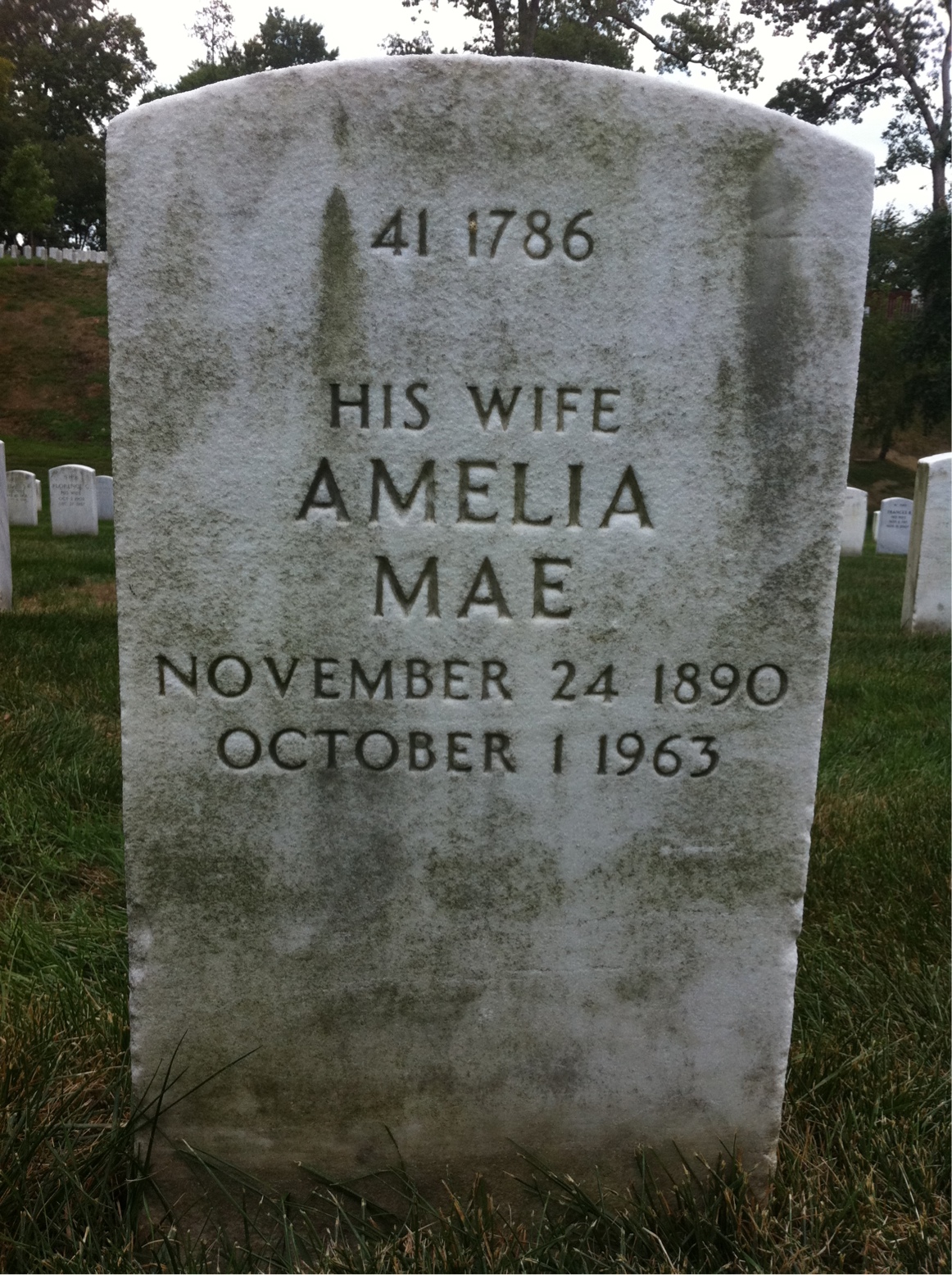 Back of headstone — Matthew Moroney