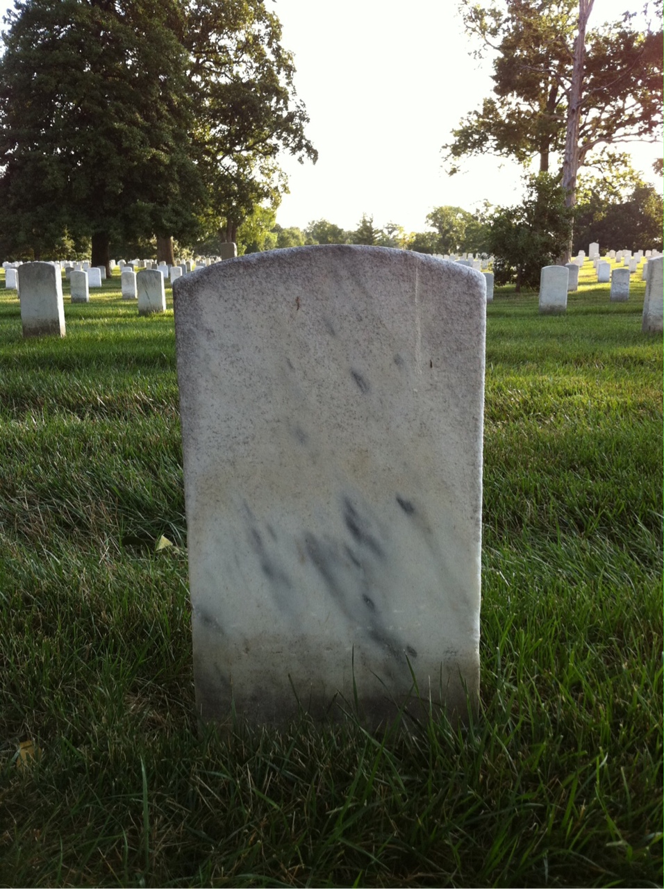 Back of headstone — Frank Braddock