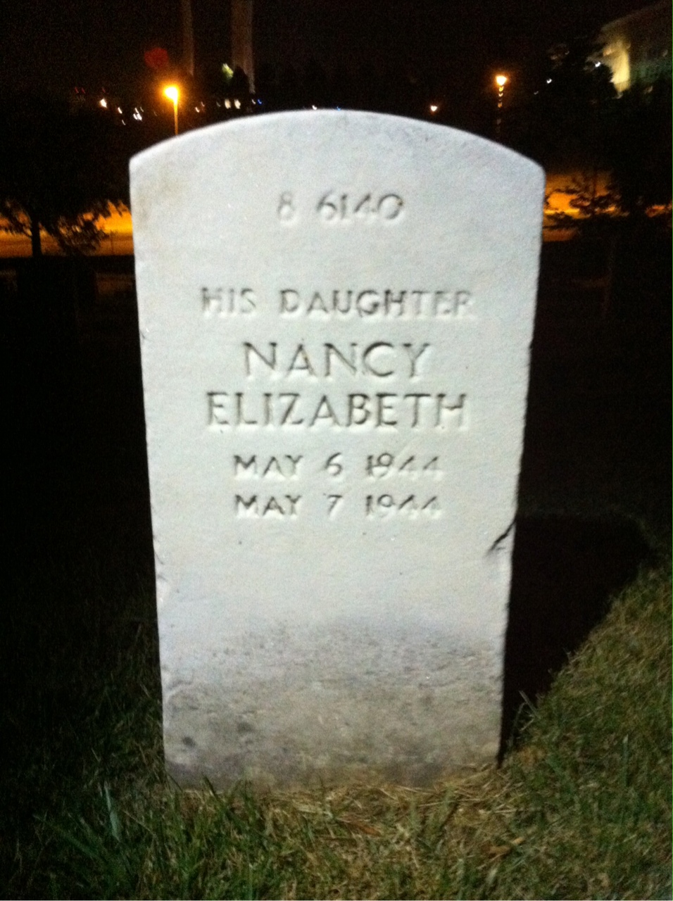 Back of headstone — Nancy Morris