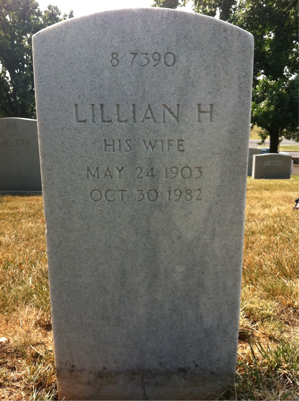 Back of headstone — Wolcott C Waggaman